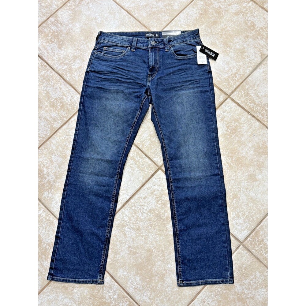 Buffalo men’s dark blue straight leg fading & whiskering 32X30